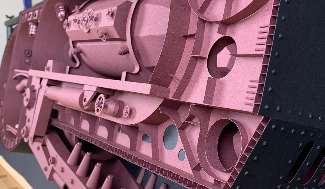 Pink mechanical sculpture
