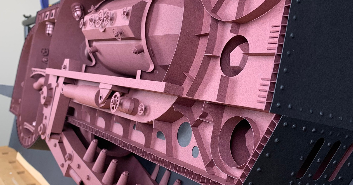 Pink mechanical sculpture